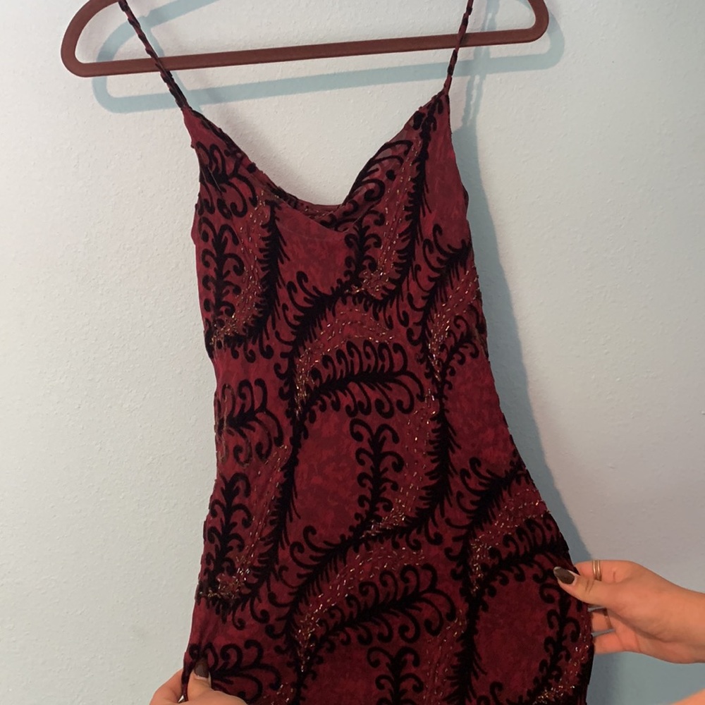 Vintage handcrafted Velvet/Beaded Maxi Dress